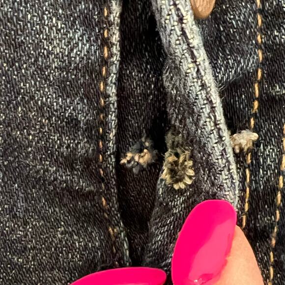 Mother The Pixie Dropout Button Fly Denim Jeans Distressed Size 24 Edgy Grunge - Picture 6 of 16